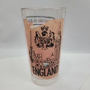 Pan Am England Souvenir Glass Vintage Pan American Airways London Big Ben 5in